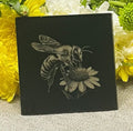 Bee's, Engraved on Black Glass. Set 2 of 5